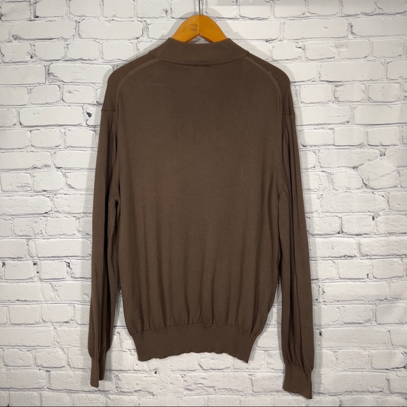 Vintage Pronto Uomo Brown Mock Crew Neck Italian Soft Cotton Blend Sweater M 50 - Picture 2 of 9